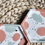 Eco-friendly jesmonite hexagonal coasters