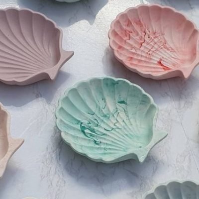 Jesmonite Shell Jewellery Tray_Trinket Tray
