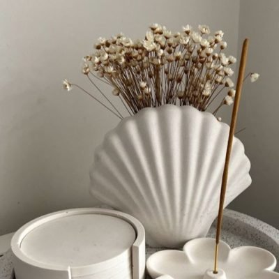 Stone Ribbed large tray, choose different colour effects, Handmade _ Jesmonite _ Neutral home decor and gifts